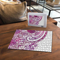 Aloha Hawaii Tapa Puzzle Vibrant Fuchsia Hawaiian Ipu - Polynesian Pride