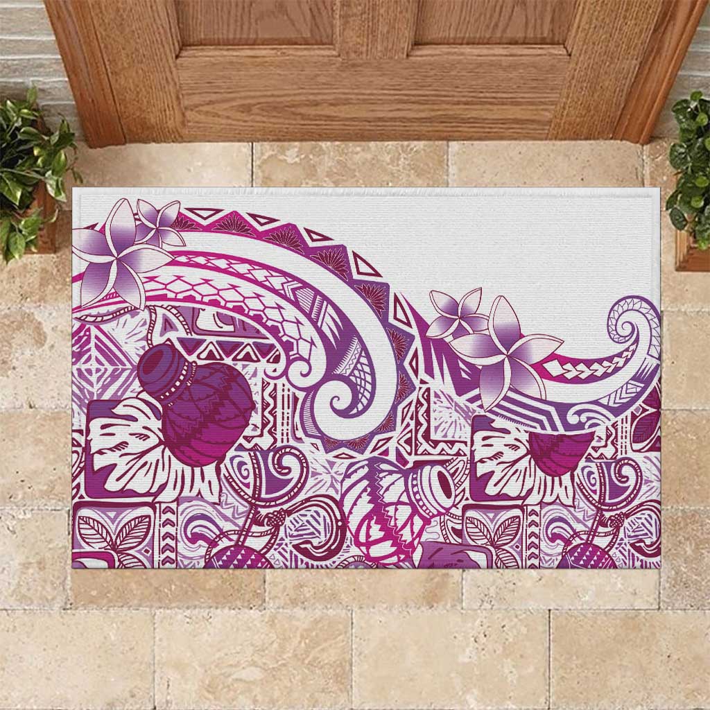 Aloha Hawaii Tapa Rubber Doormat Vibrant Fuchsia Hawaiian Ipu LT7 Fuchsia - Polynesian Pride