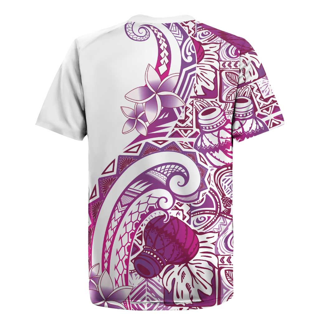 Aloha Hawaii Tapa Rugby Jersey Vibrant Fuchsia Hawaiian Ipu LT7 - Polynesian Pride