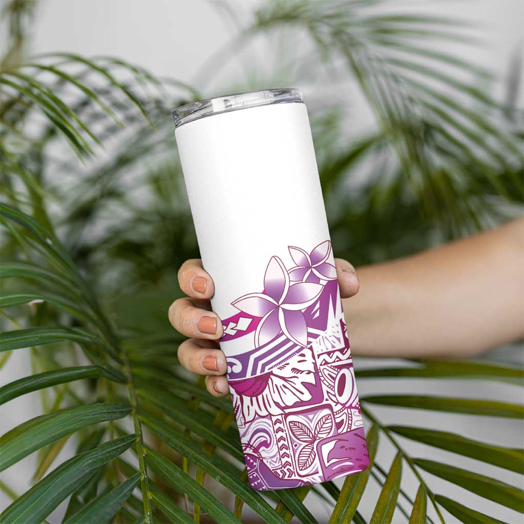 Aloha Hawaii Tapa Skinny Tumbler Vibrant Fuchsia Hawaiian Ipu - Polynesian Pride