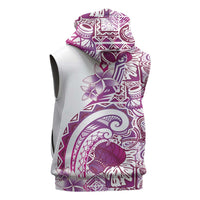Aloha Hawaii Tapa Sleeveless Zip Hoodie Vibrant Fuchsia Hawaiian Ipu - Polynesian Pride