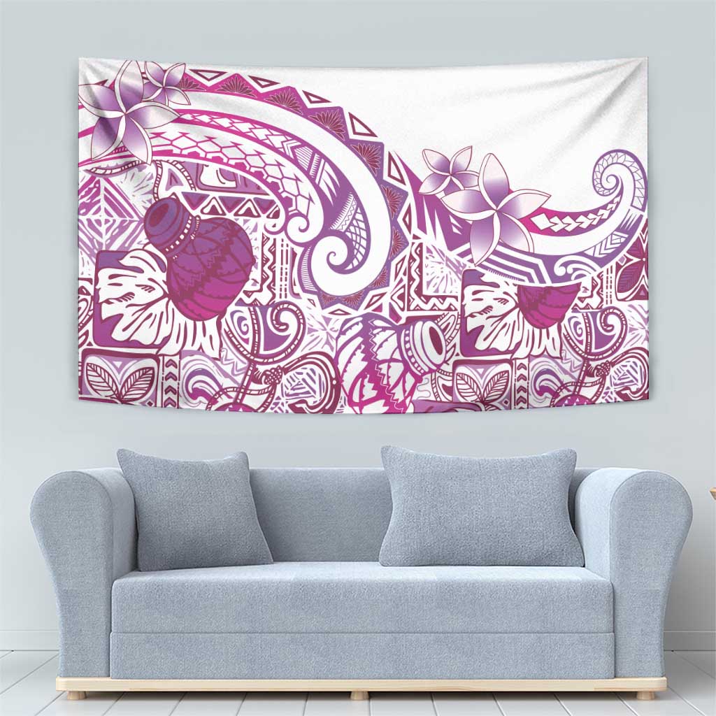 Aloha Hawaii Tapa Tapestry Vibrant Fuchsia Hawaiian Ipu - Polynesian Pride