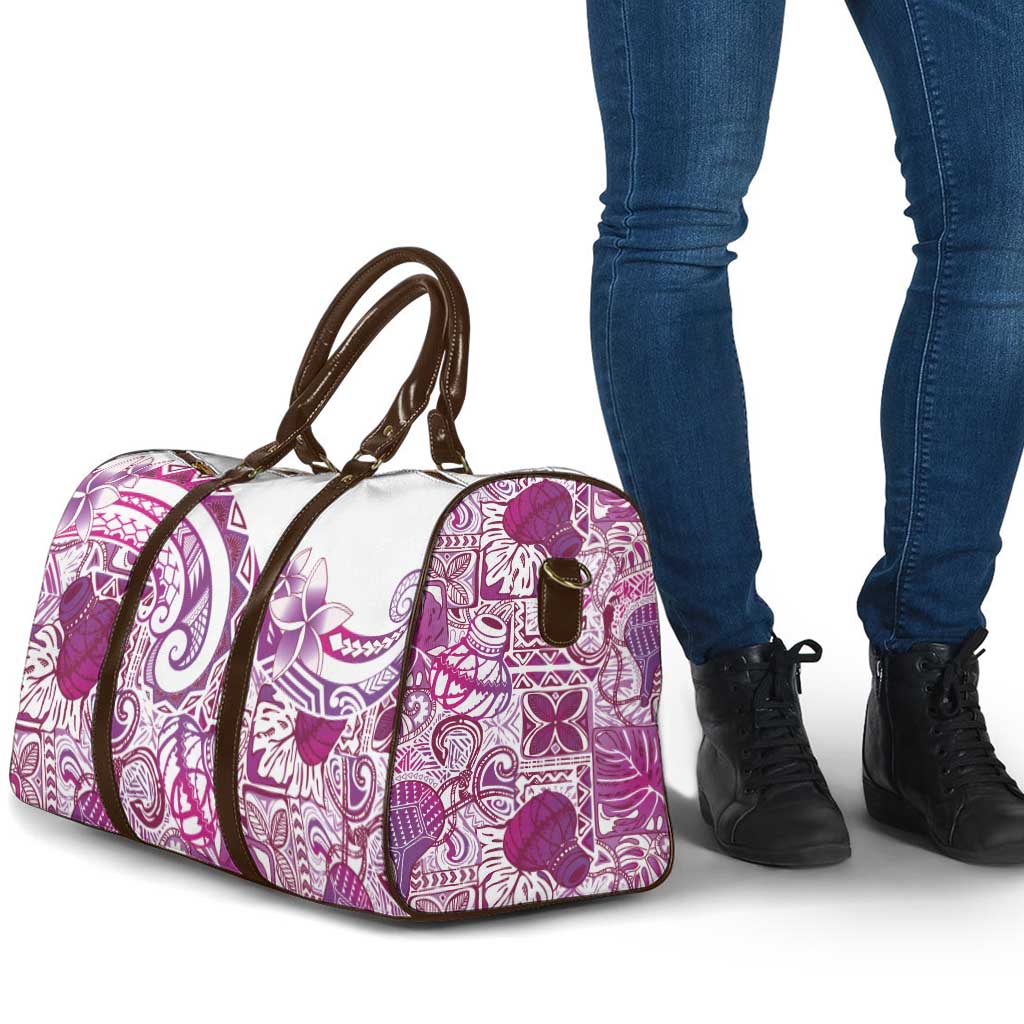 Aloha Hawaii Tapa Travel Bag Vibrant Fuchsia Hawaiian Ipu - Polynesian Pride