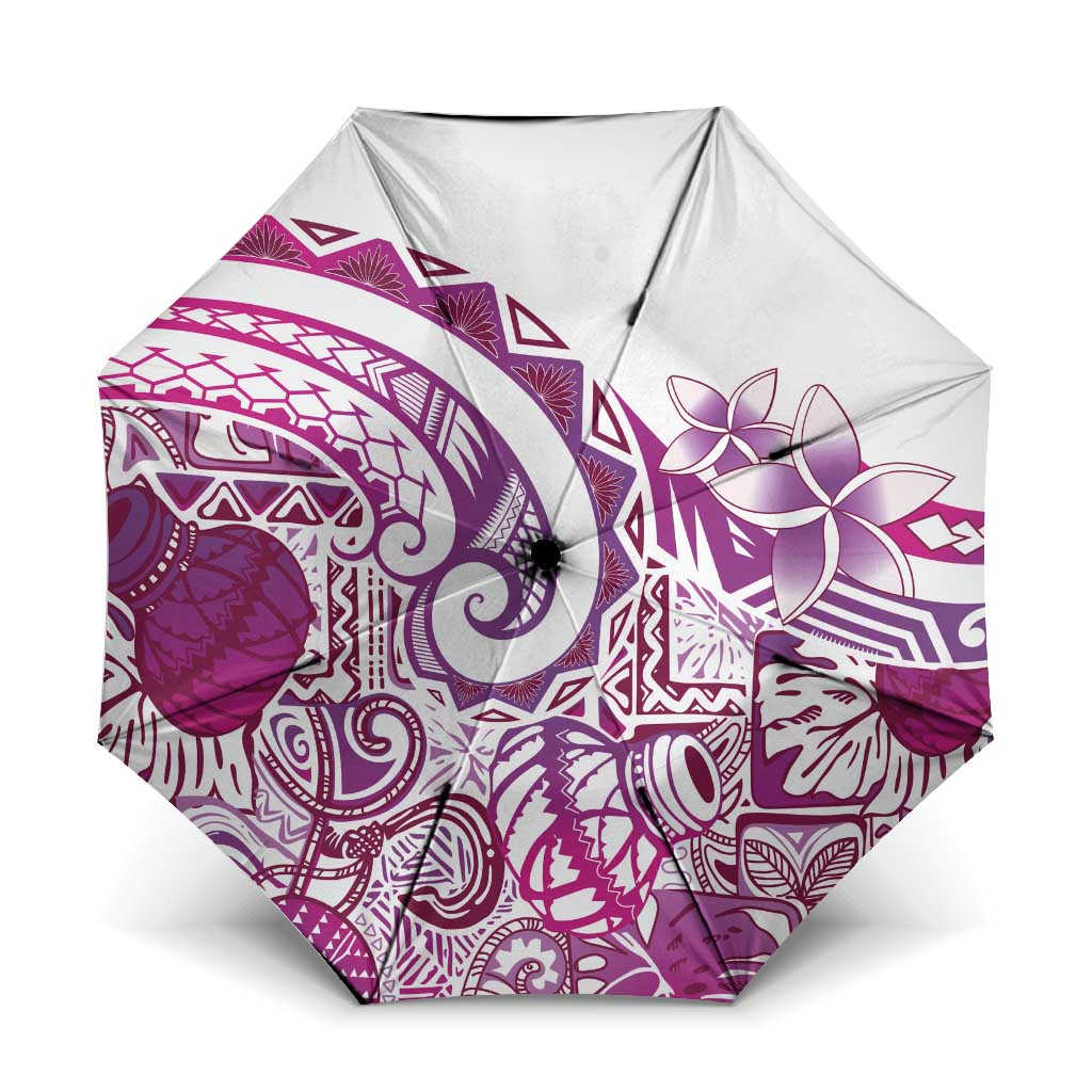 Aloha Hawaii Tapa Umbrella Vibrant Fuchsia Hawaiian Ipu - Polynesian Pride