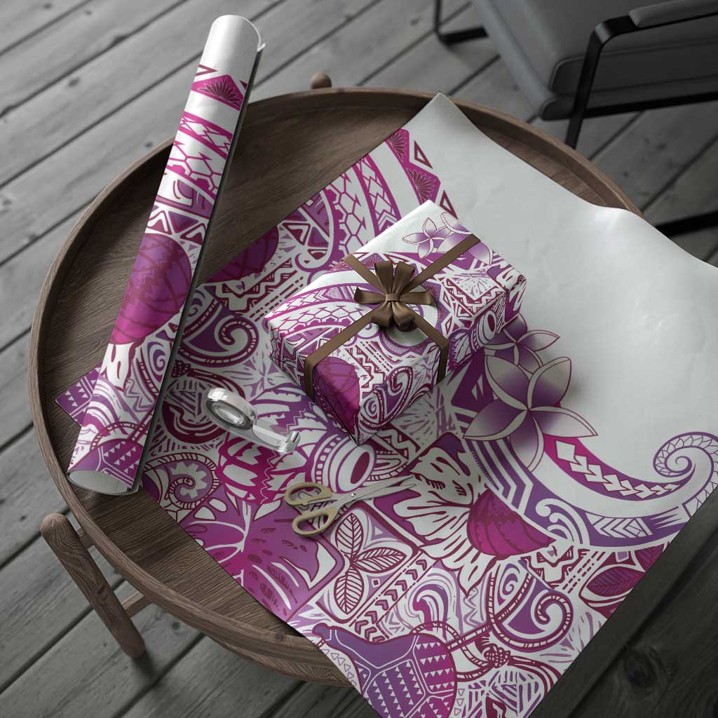 Aloha Hawaii Tapa Wrapping Paper Vibrant Fuchsia Hawaiian Ipu LT7 - Polynesian Pride