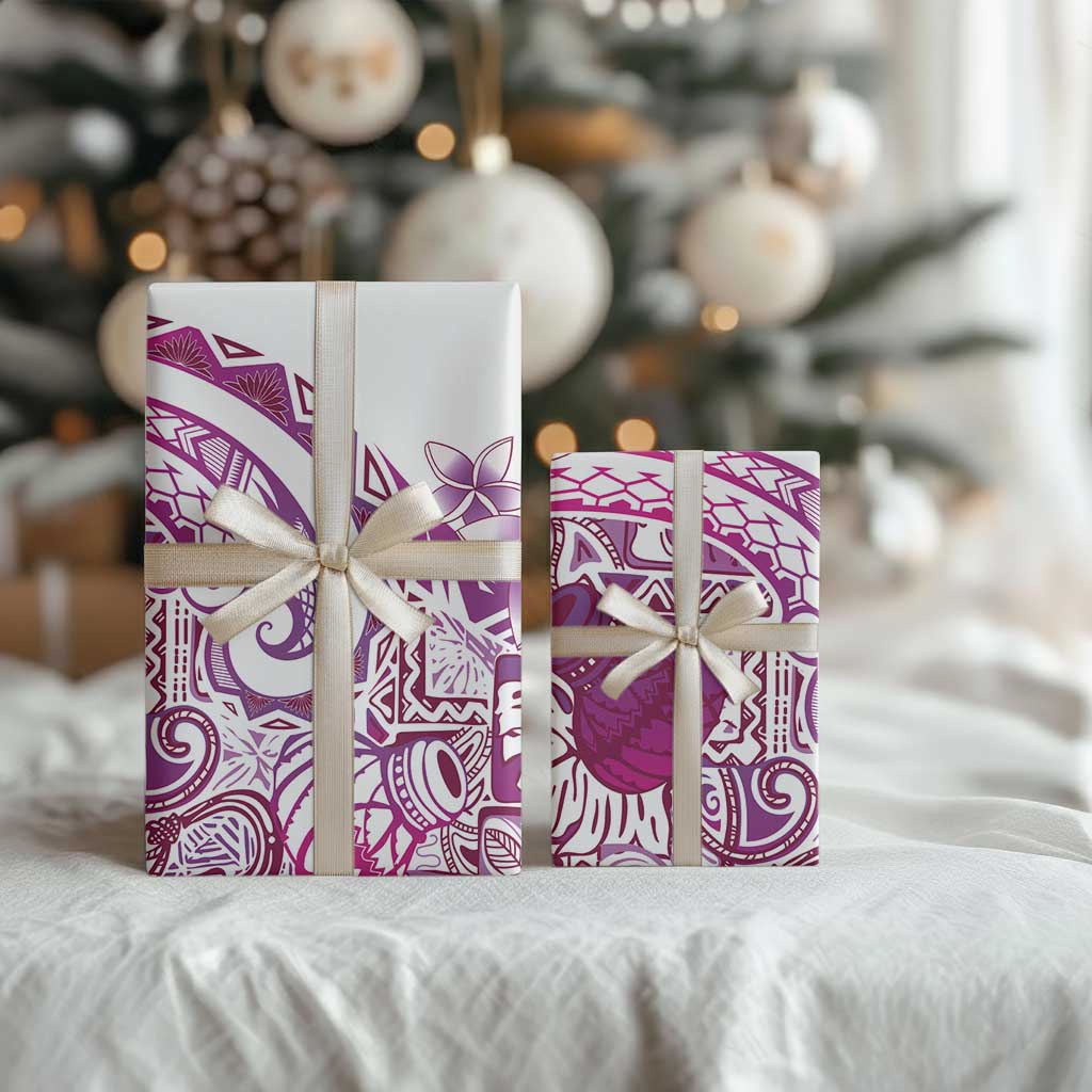 Aloha Hawaii Tapa Wrapping Paper Vibrant Fuchsia Hawaiian Ipu LT7 - Polynesian Pride