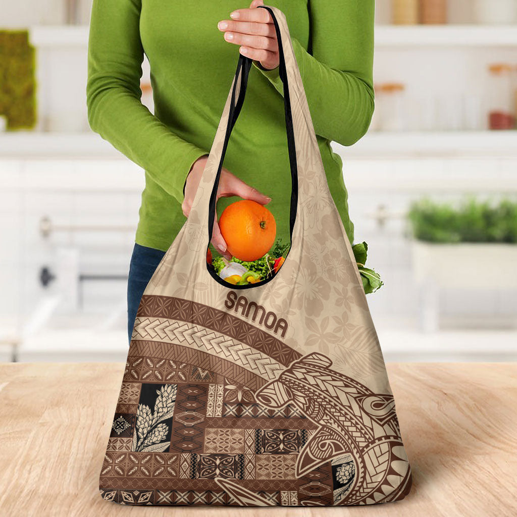 Samoa Mamanu Siapo Mocha Grocery Bag Tatau Malie