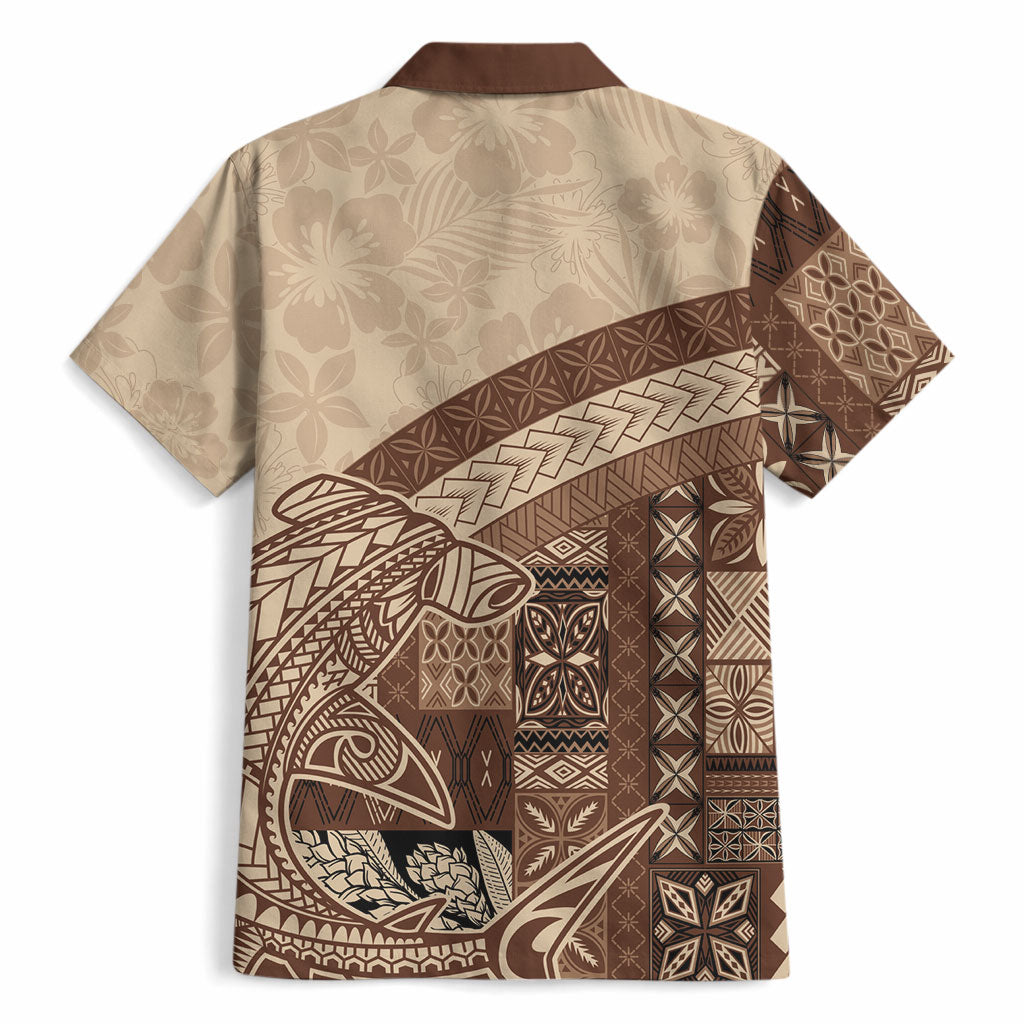 Samoa Mamanu Siapo Mocha Hawaiian Shirt Tatau Malie