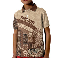 Samoa Mamanu Siapo Mocha Kid Polo Shirt Tatau Malie