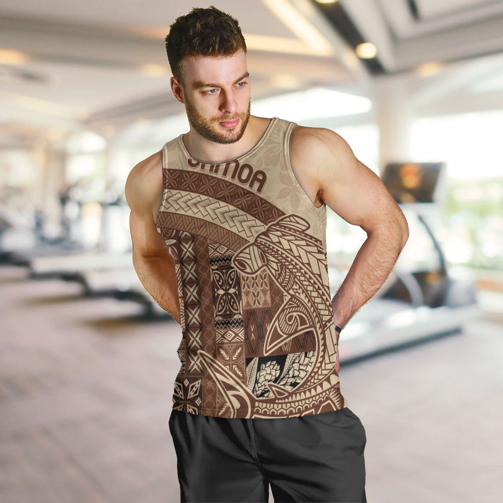 Samoa Mamanu Siapo Mocha Men Tank Top Tatau Malie