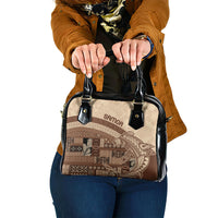 Samoa Mamanu Siapo Mocha Shoulder Handbag Tatau Malie