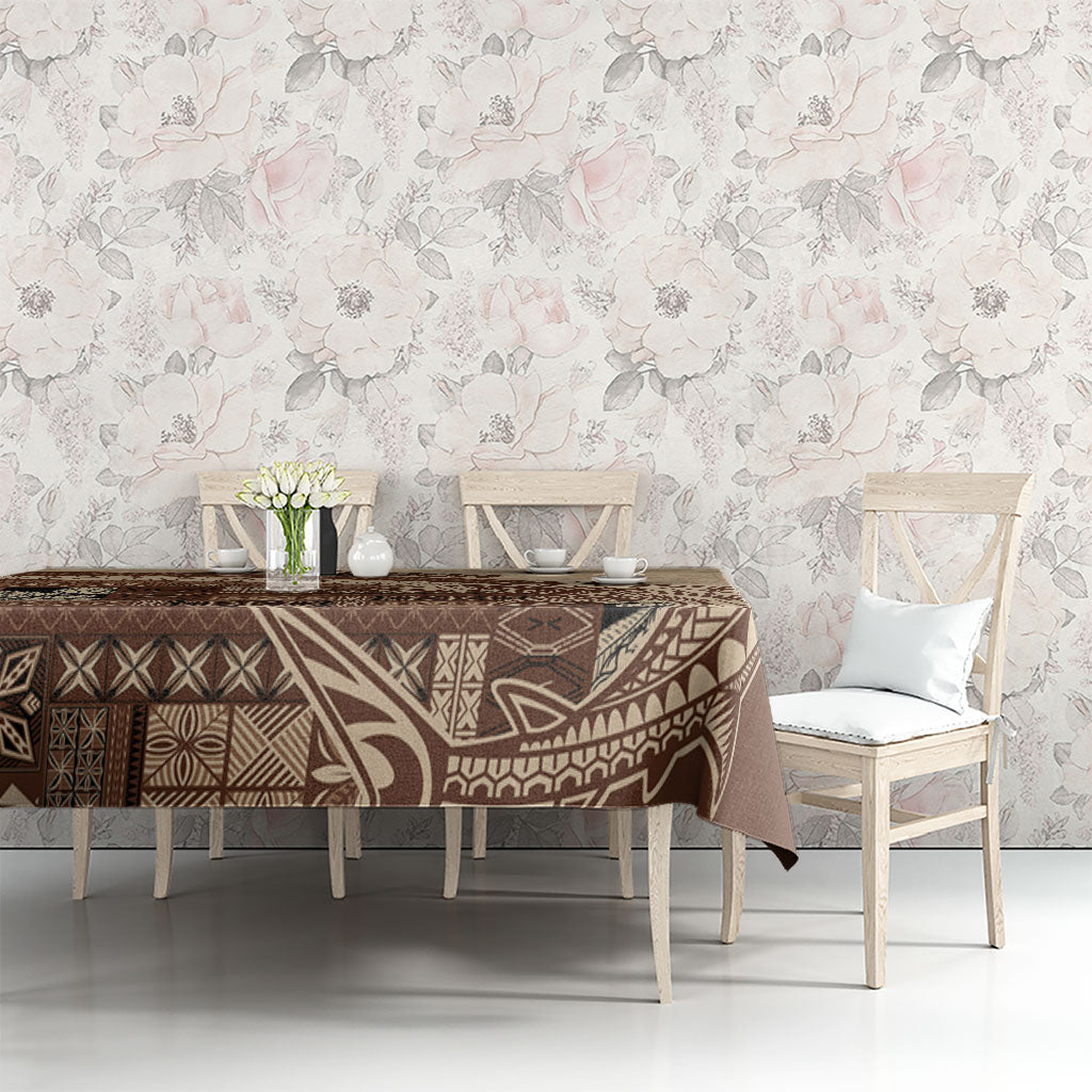 Samoa Mamanu Siapo Mocha Tablecloth Tatau Malie