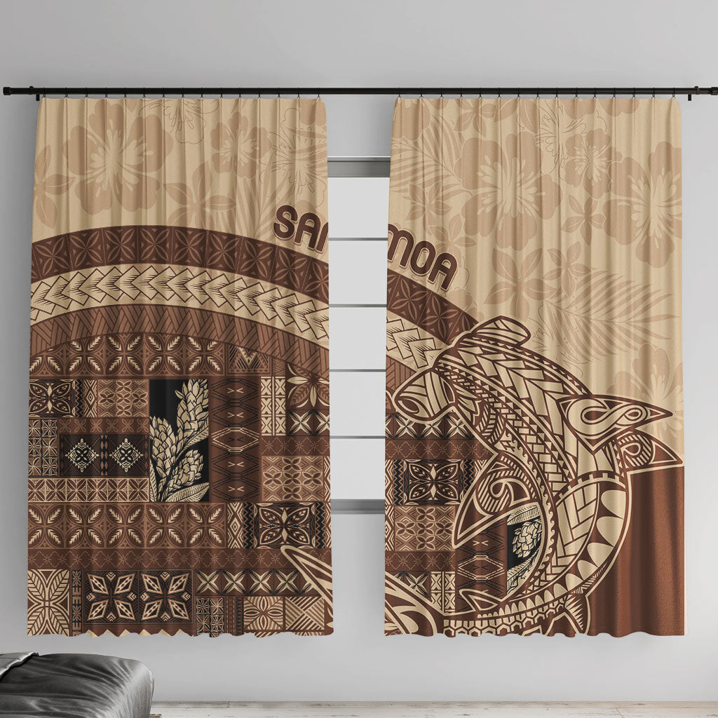 Samoa Mamanu Siapo Mocha Window Curtain Tatau Malie