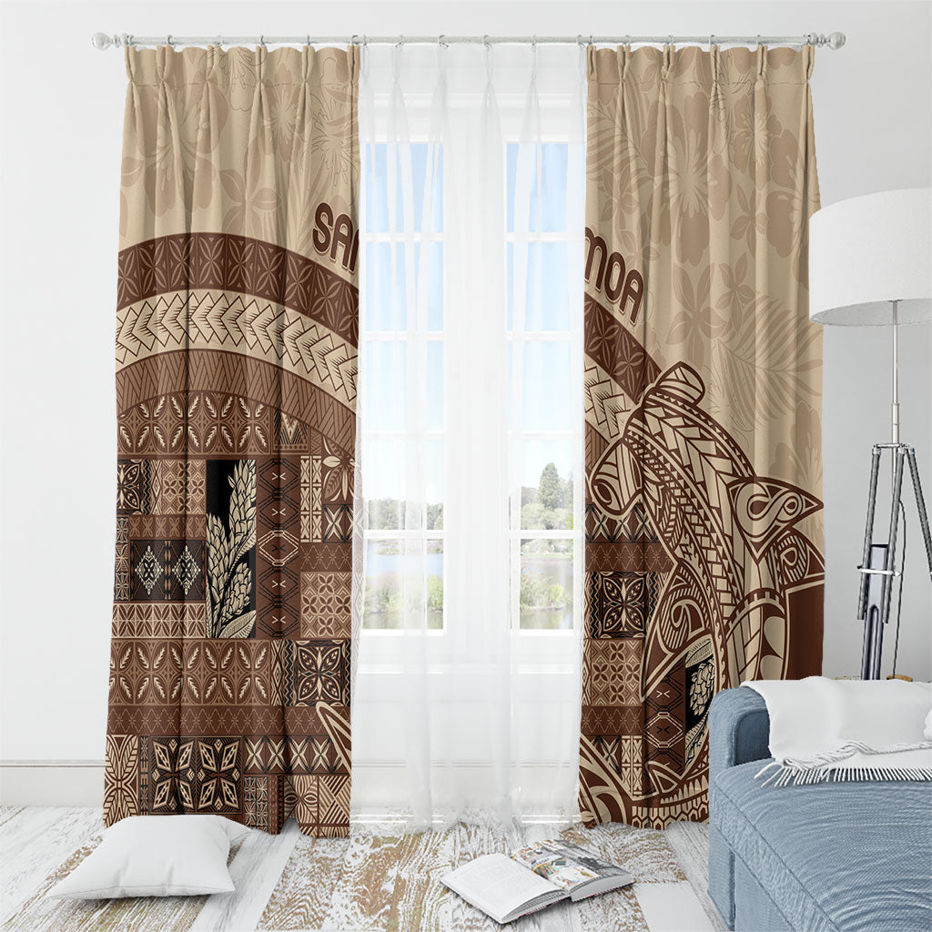Samoa Mamanu Siapo Mocha Window Curtain Tatau Malie