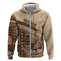 Samoa Mamanu Siapo Mocha Zip Hoodie Tatau Malie