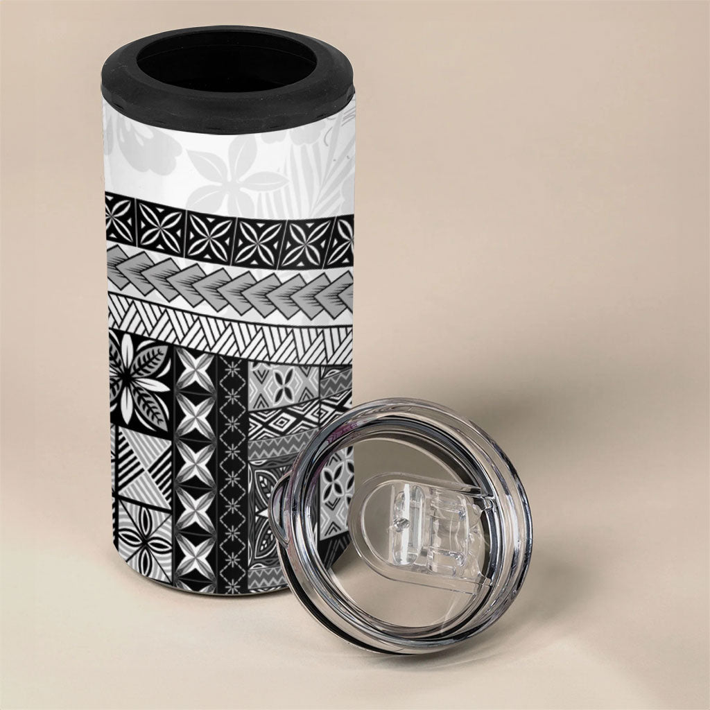 Samoa Mamanu Siapo Classic Black 4 in 1 Can Cooler Tumbler Tatau Malie