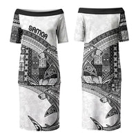 Samoa Mamanu Siapo Classic Black Couples Matching Puletasi and Hawaiian Shirt Tatau Malie