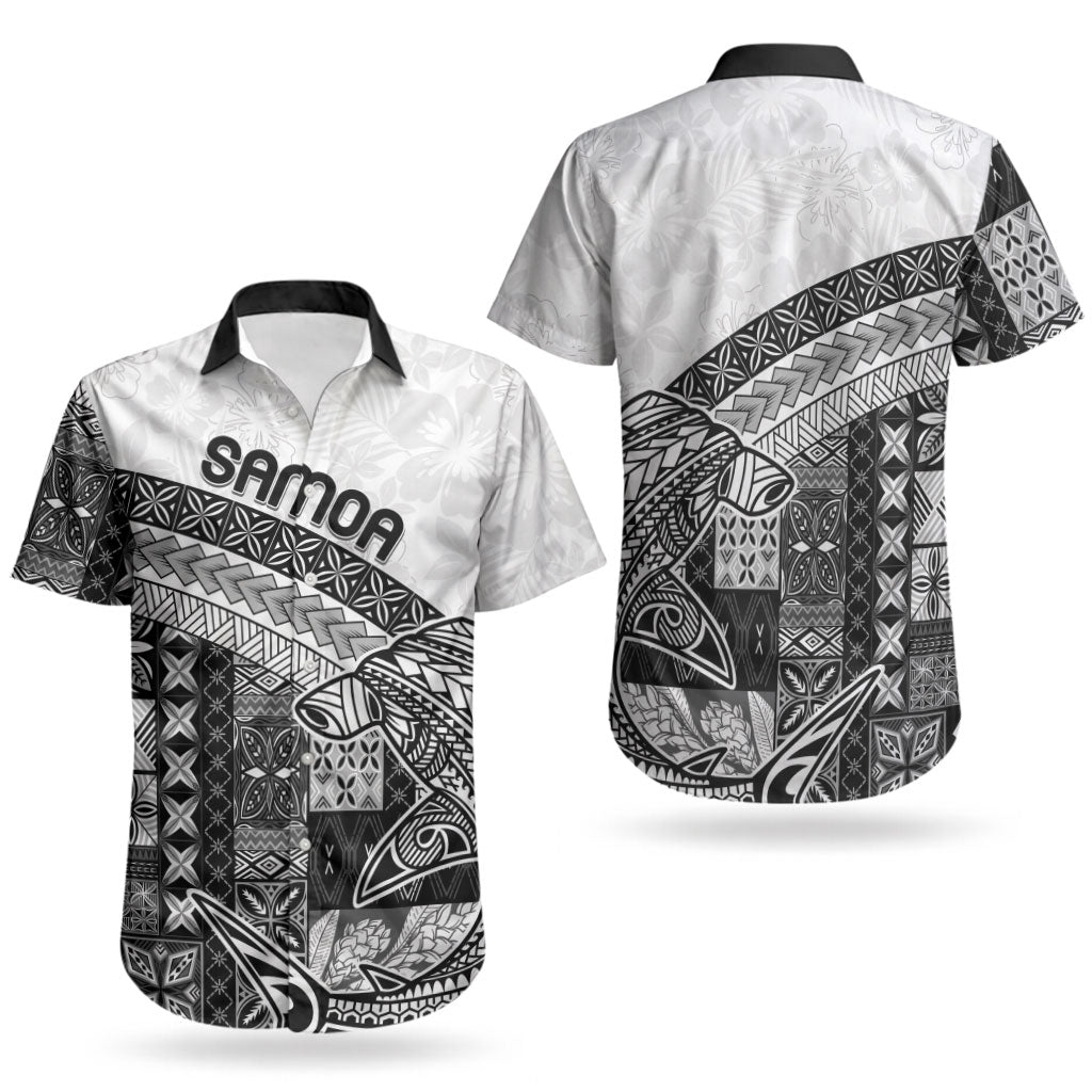 Samoa Mamanu Siapo Classic Black Couples Matching Summer Maxi Dress and Hawaiian Shirt Tatau Malie
