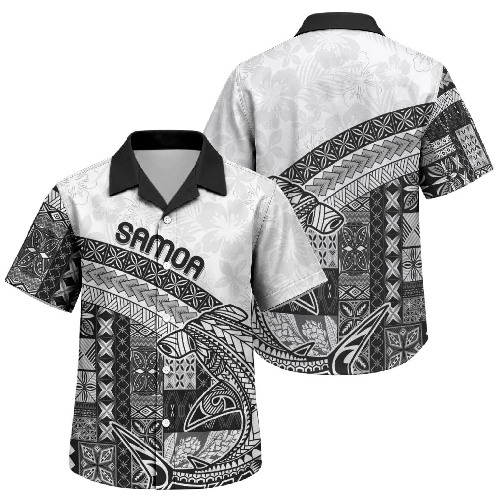 Samoa Mamanu Siapo Classic Black Family Matching Short Sleeve Bodycon Dress and Hawaiian Shirt Tatau Malie