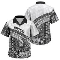 Samoa Mamanu Siapo Classic Black Family Matching Short Sleeve Bodycon Dress and Hawaiian Shirt Tatau Malie
