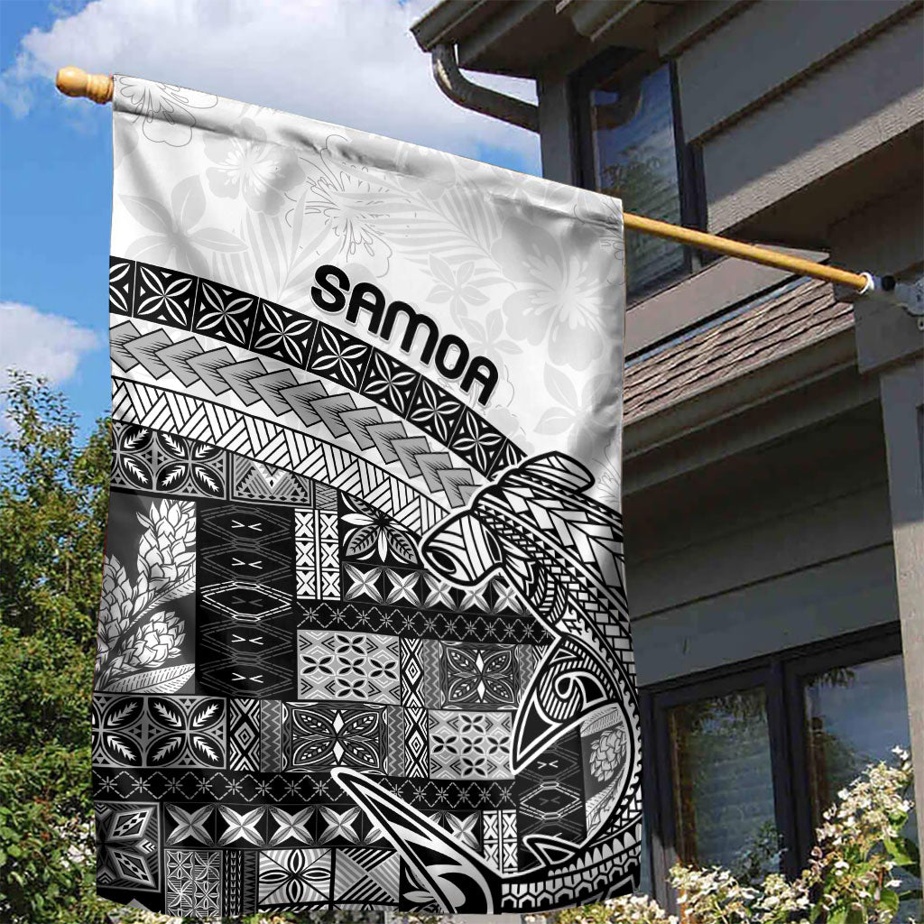 Samoa Mamanu Siapo Classic Black Garden Flag Tatau Malie