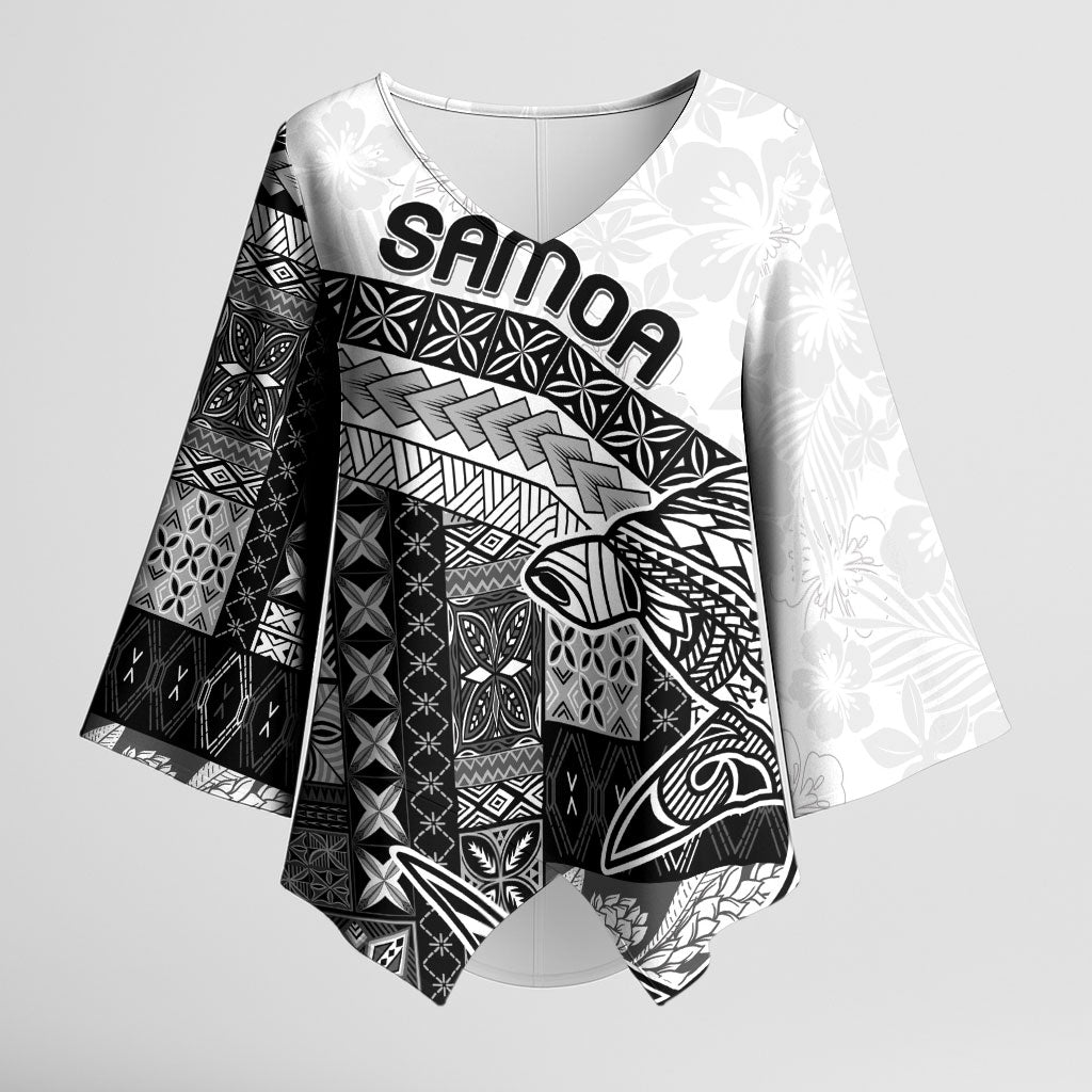Samoa Mamanu Siapo Classic Black Kimono Sleeve Blouse Tatau Malie