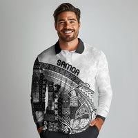 Samoa Mamanu Siapo Classic Black Long Sleeve Polo Shirt Tatau Malie