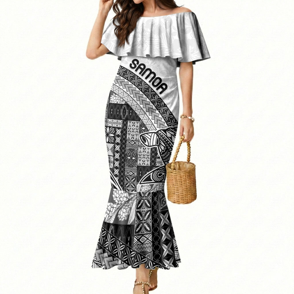 Samoa Mamanu Siapo Classic Black Mermaid Dress Tatau Malie