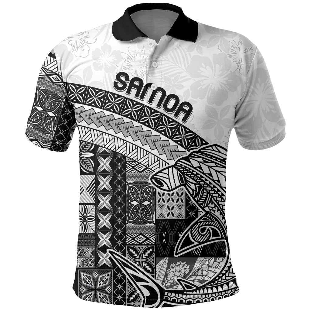 Samoa Mamanu Siapo Classic Black Polo Shirt Tatau Malie