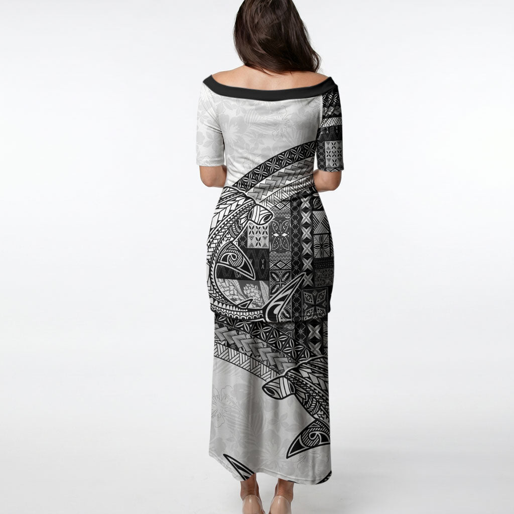 Samoa Mamanu Siapo Classic Black Puletasi Tatau Malie