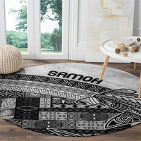 Samoa Mamanu Siapo Classic Black Round Carpet Tatau Malie