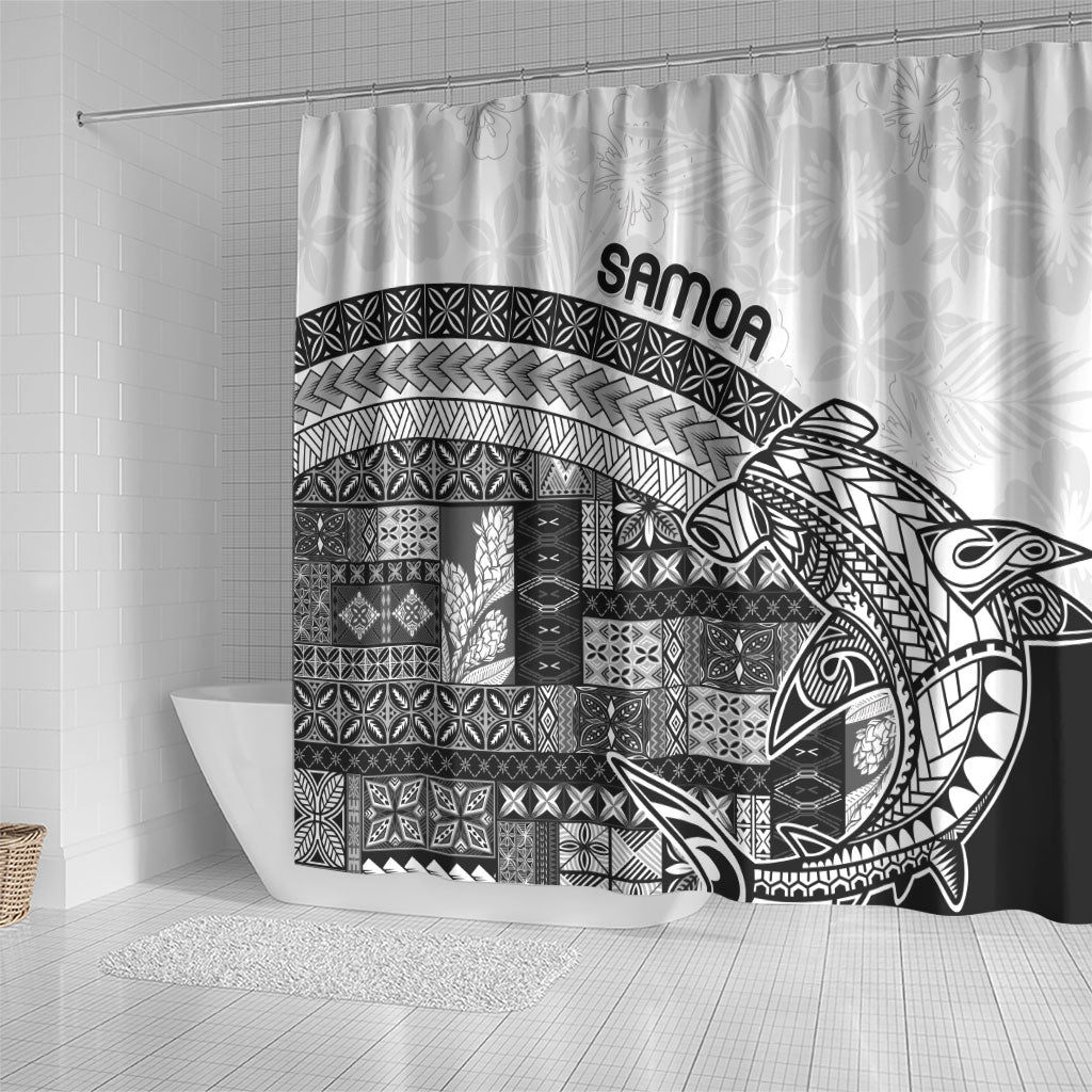 Samoa Mamanu Siapo Classic Black Shower Curtain Tatau Malie