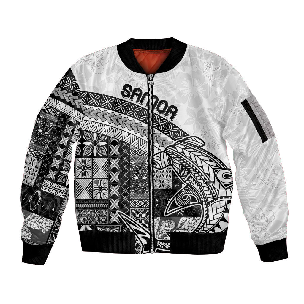 Samoa Mamanu Siapo Classic Black Sleeve Zip Bomber Jacket Tatau Malie