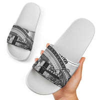 Samoa Mamanu Siapo Classic Black Slide Sandals Tatau Malie