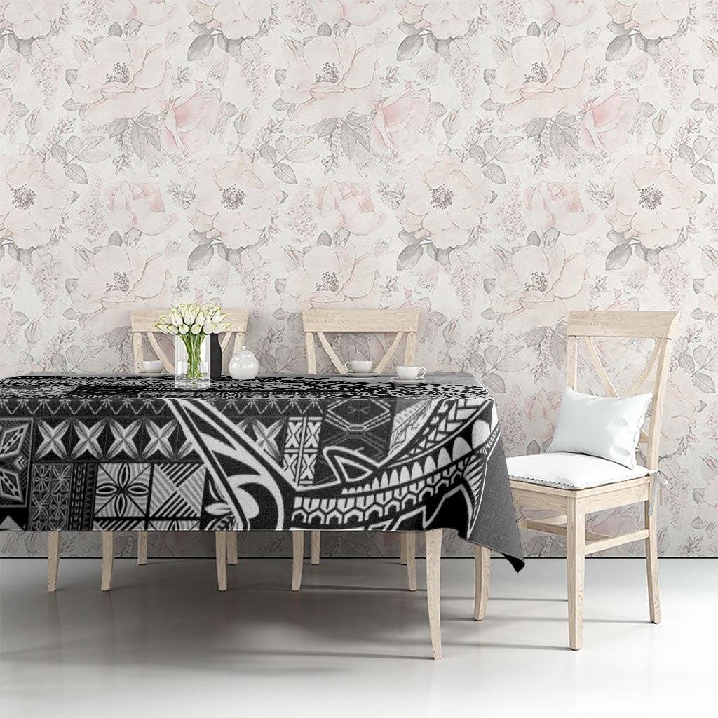 Samoa Mamanu Siapo Classic Black Tablecloth Tatau Malie