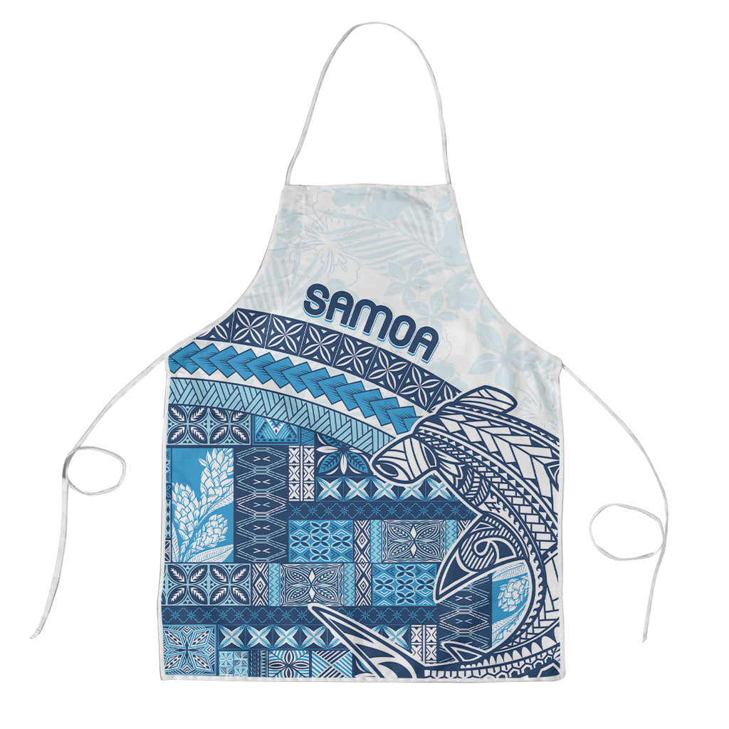 Samoa Mamanu Siapo Royal Blue Apron Tatau Malie