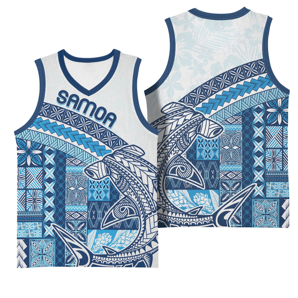 Samoa Mamanu Siapo Royal Blue Basketball Jersey Tatau Malie