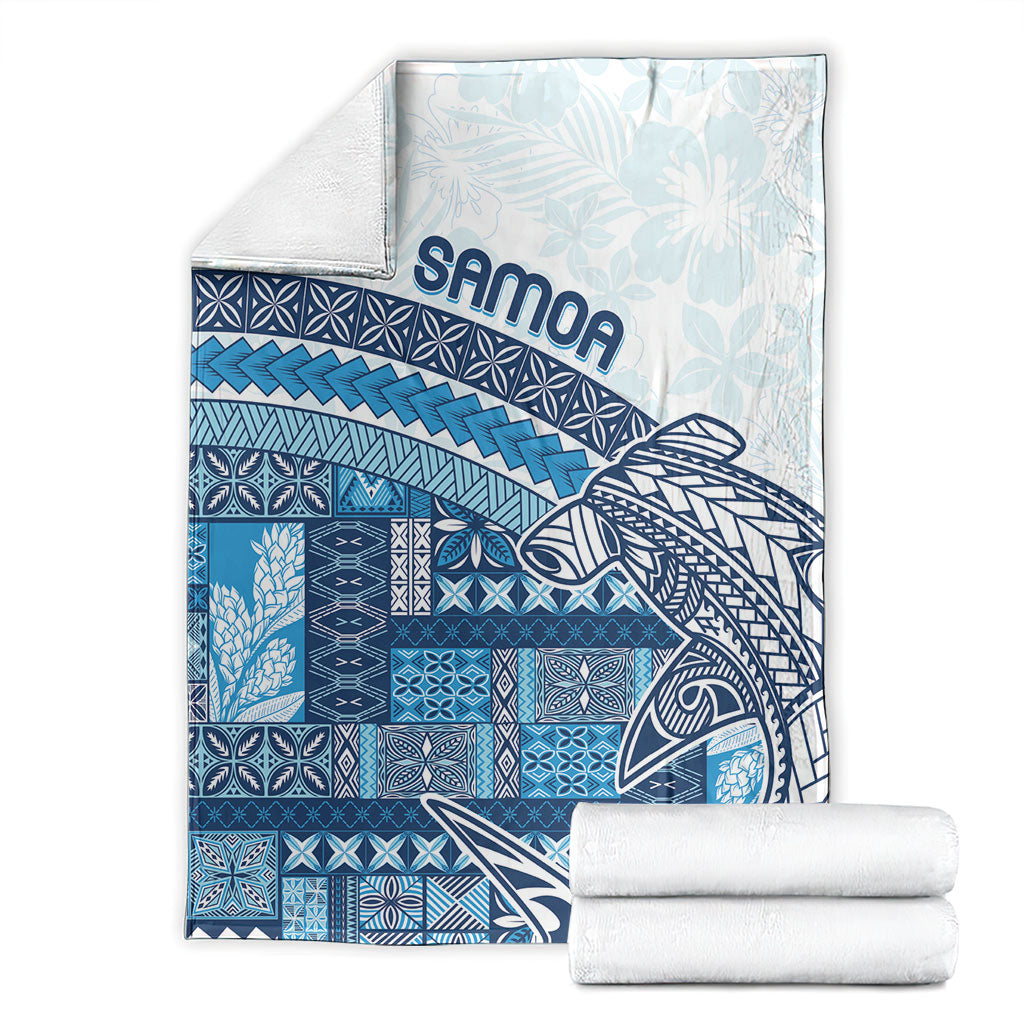 Samoa Mamanu Siapo Royal Blue Blanket Tatau Malie