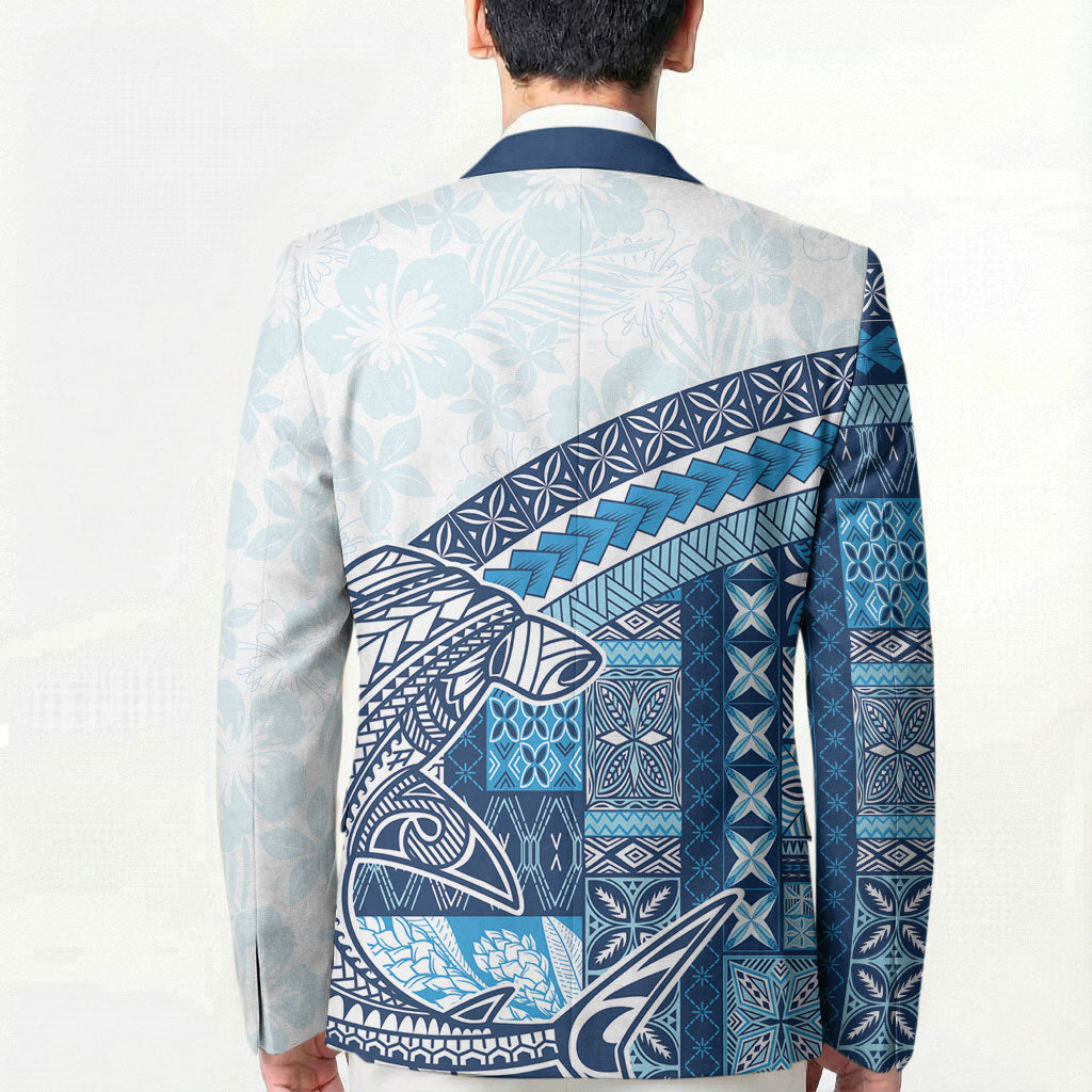 Samoa Mamanu Siapo Royal Blue Blazer Tatau Malie