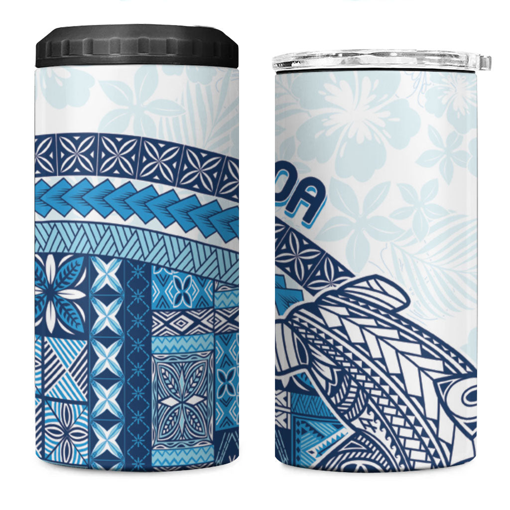 Samoa Mamanu Siapo Royal Blue 4 in 1 Can Cooler Tumbler Tatau Malie