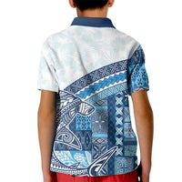 Samoa Mamanu Siapo Royal Blue Kid Polo Shirt Tatau Malie