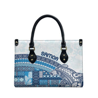 Samoa Mamanu Siapo Royal Blue Leather Bag Tatau Malie