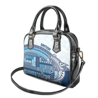 Samoa Mamanu Siapo Royal Blue Shoulder Handbag Tatau Malie
