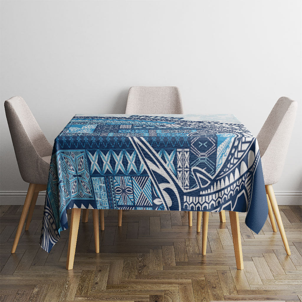 Samoa Mamanu Siapo Royal Blue Tablecloth Tatau Malie