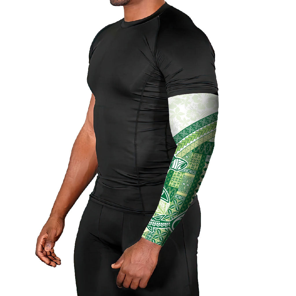 Samoa Mamanu Siapo Forest Green Arm Sleeves Tatau Malie