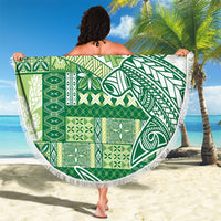 Samoa Mamanu Siapo Forest Green Beach Blanket Tatau Malie