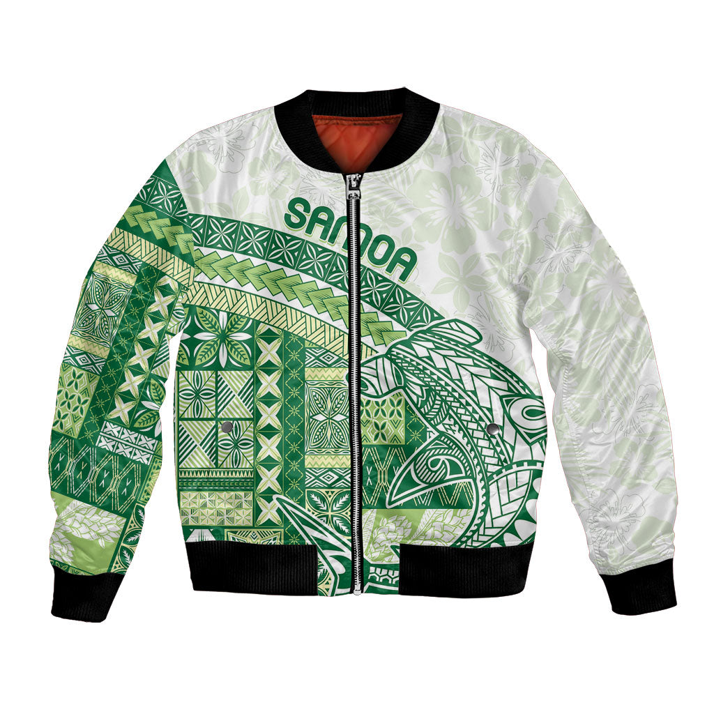 Samoa Mamanu Siapo Forest Green Bomber Jacket Tatau Malie