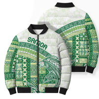 Samoa Mamanu Siapo Forest Green Bomber Puffer Jacket Tatau Malie