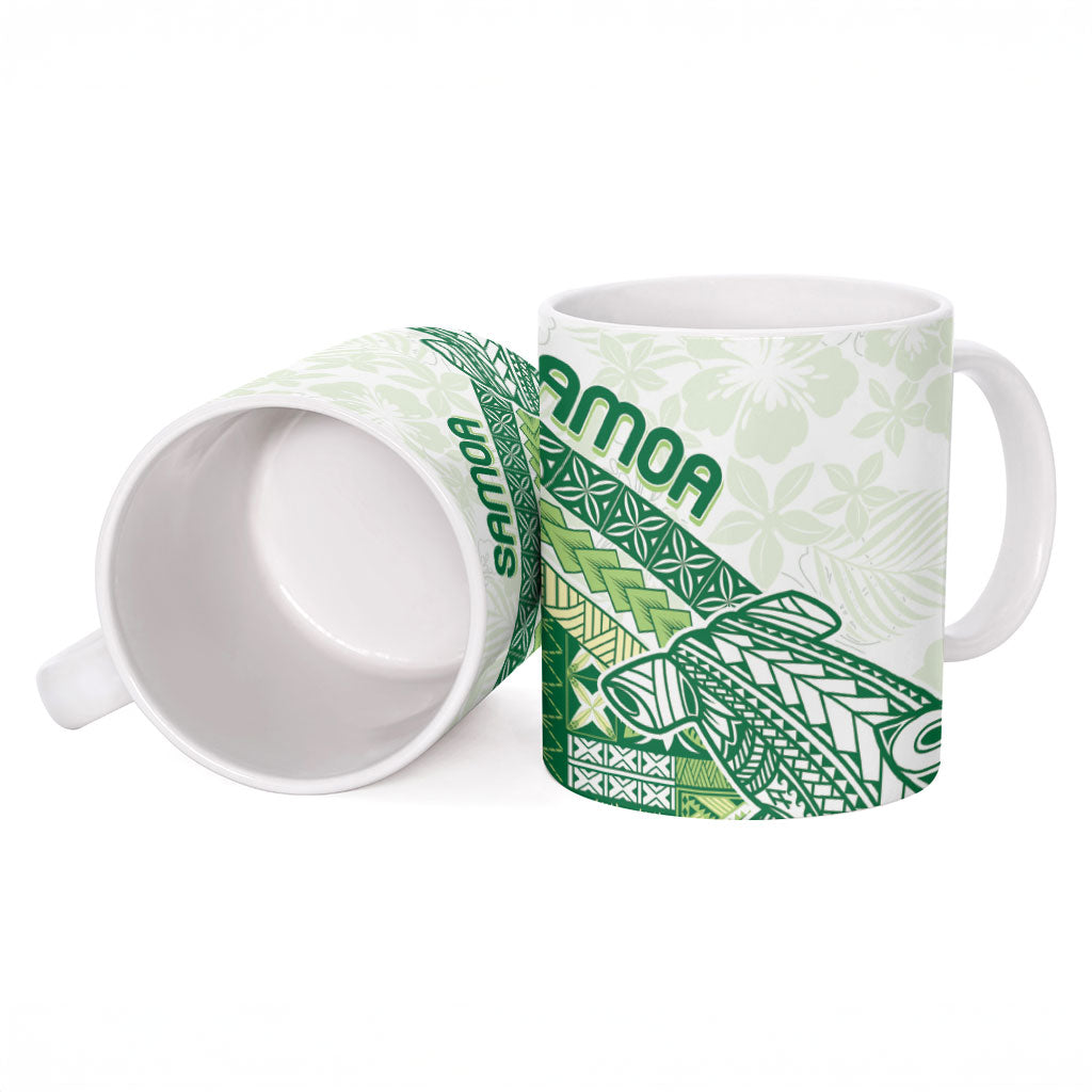 Samoa Mamanu Siapo Forest Green Ceramic Mug Tatau Malie