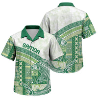Samoa Mamanu Siapo Forest Green Family Matching Off Shoulder Maxi Dress and Hawaiian Shirt Tatau Malie